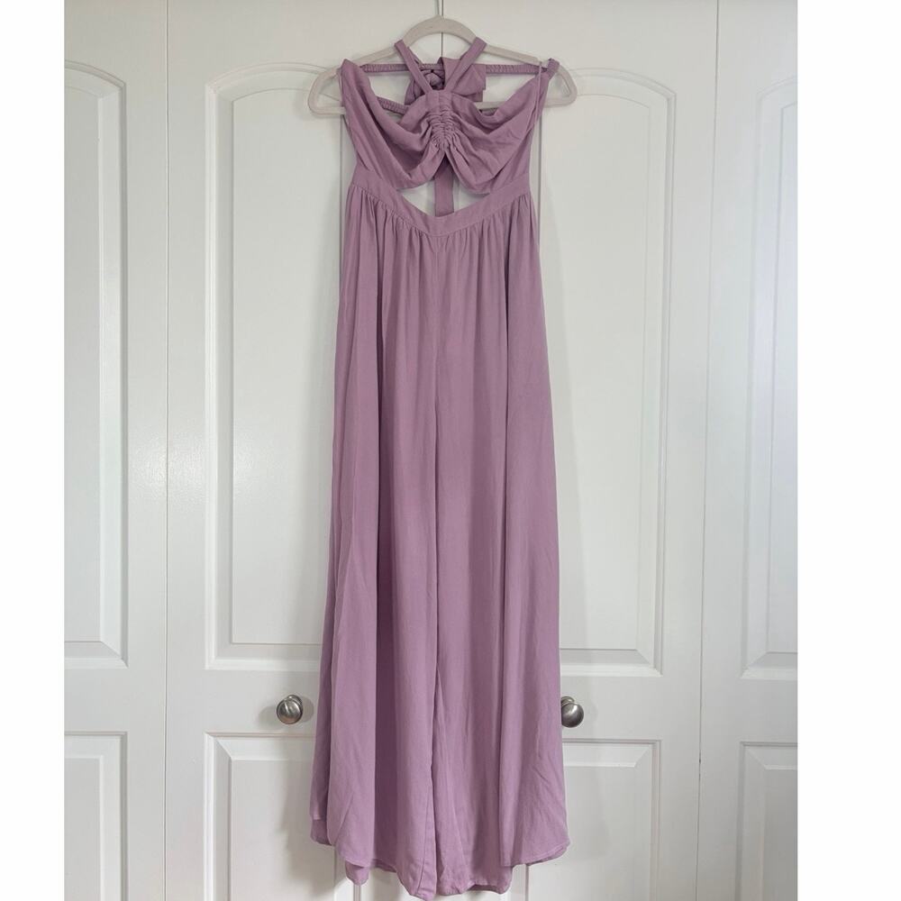 Miou Muse size M Purple Flowy Jumpsuit w/Elastic back very good condition